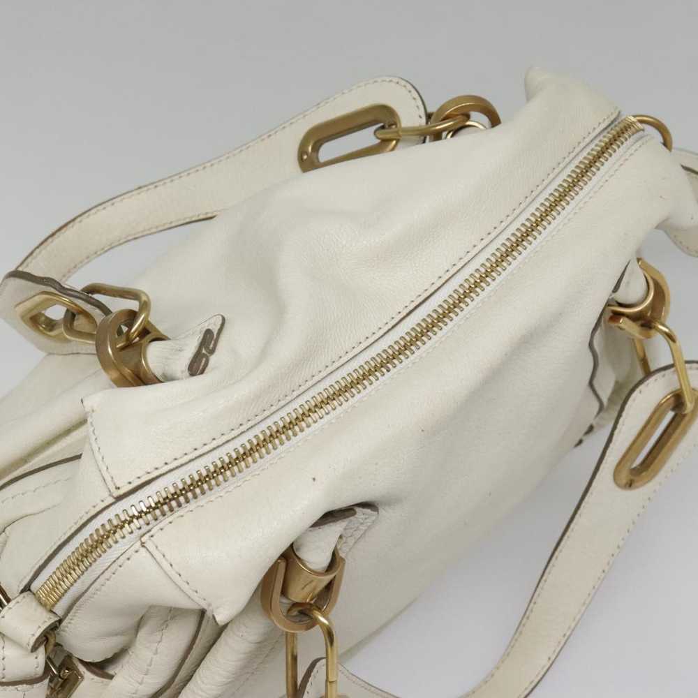 Chloe Chloe Paraty Hand Bag Leather 2way White Go… - image 6