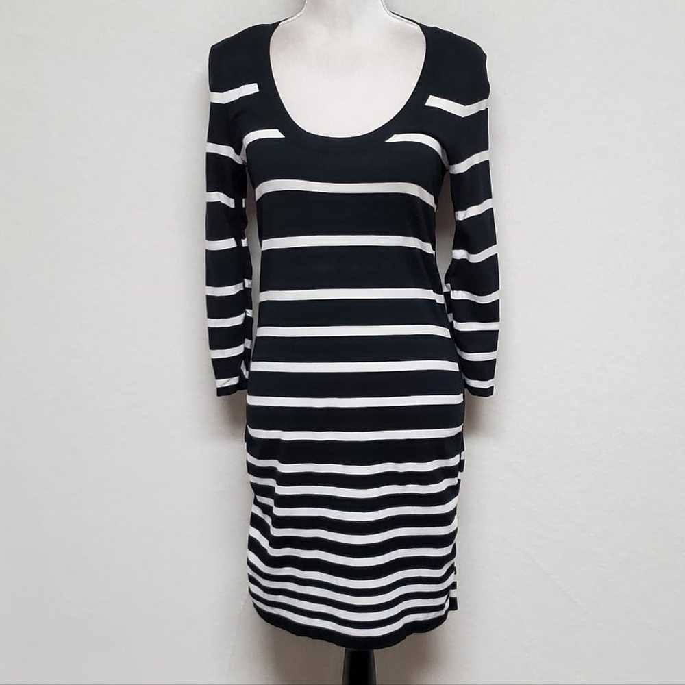 RAG & Bone Black White Asymmetric Striped Stretch… - image 2