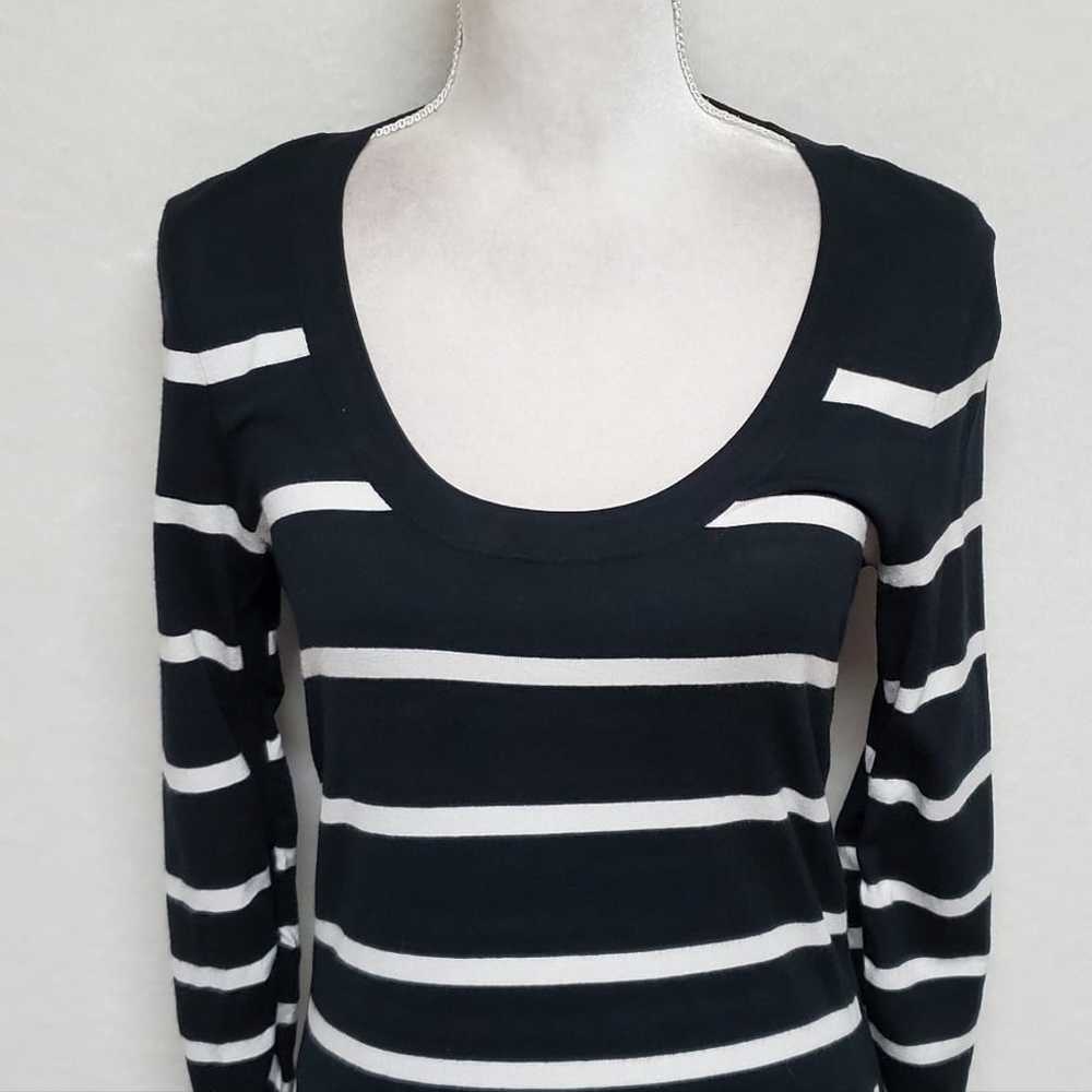 RAG & Bone Black White Asymmetric Striped Stretch… - image 3