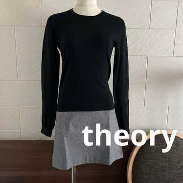 Theory Knit Contrast One-Piece Dress
Size 2
Black 