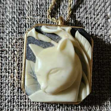 Cat and Calla Lilly Necklace - image 1