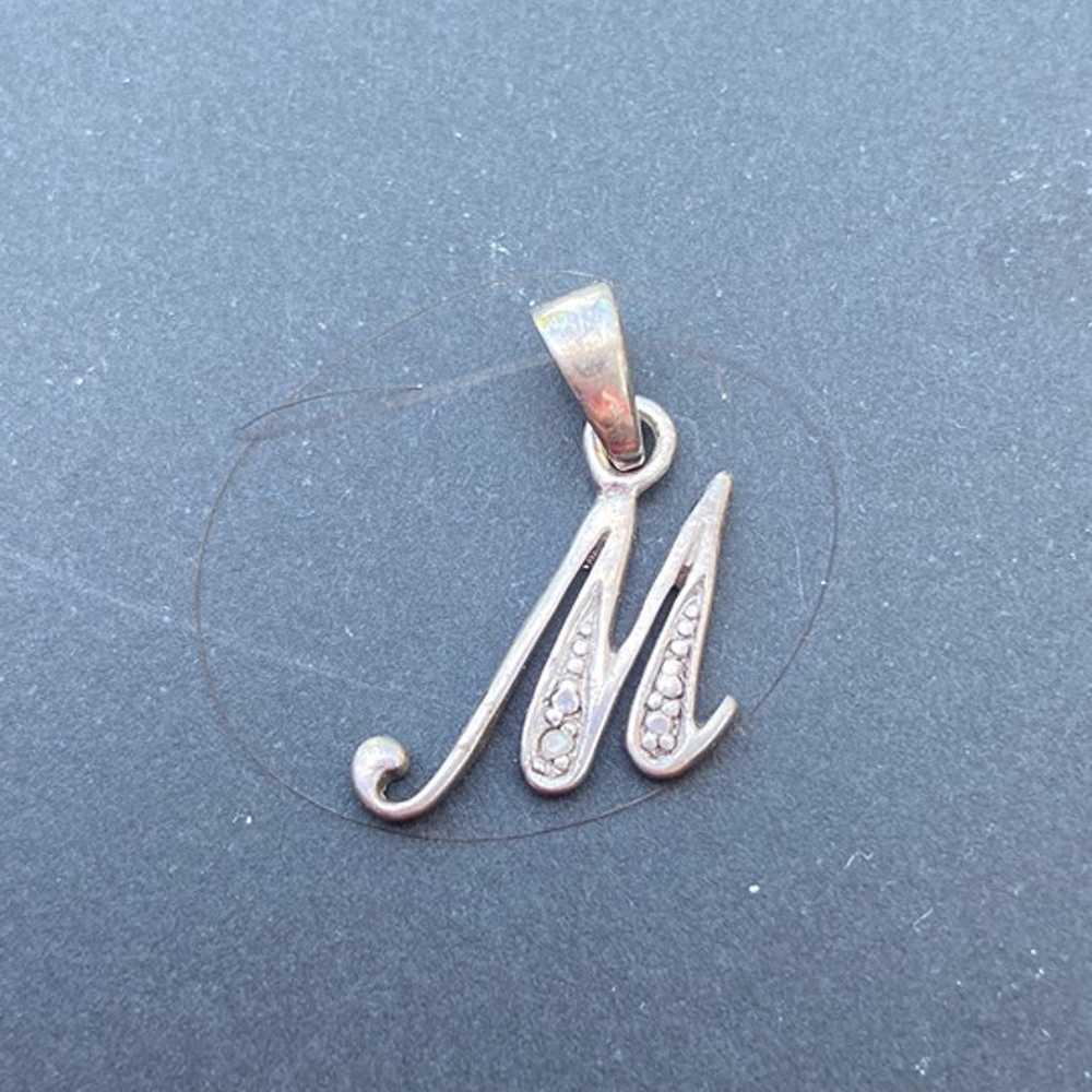 Vintage Monogram "M" Sterling Silver Pendant - image 1