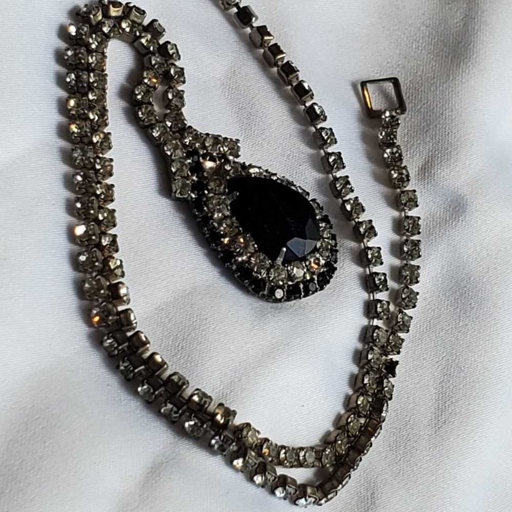 Vintage Rhinestone and Crystal Necklace - image 2