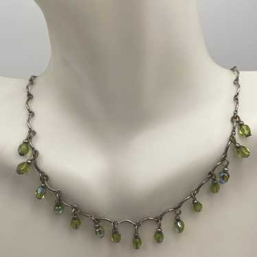 Vintage sterling 925 peridot Necklace - image 1