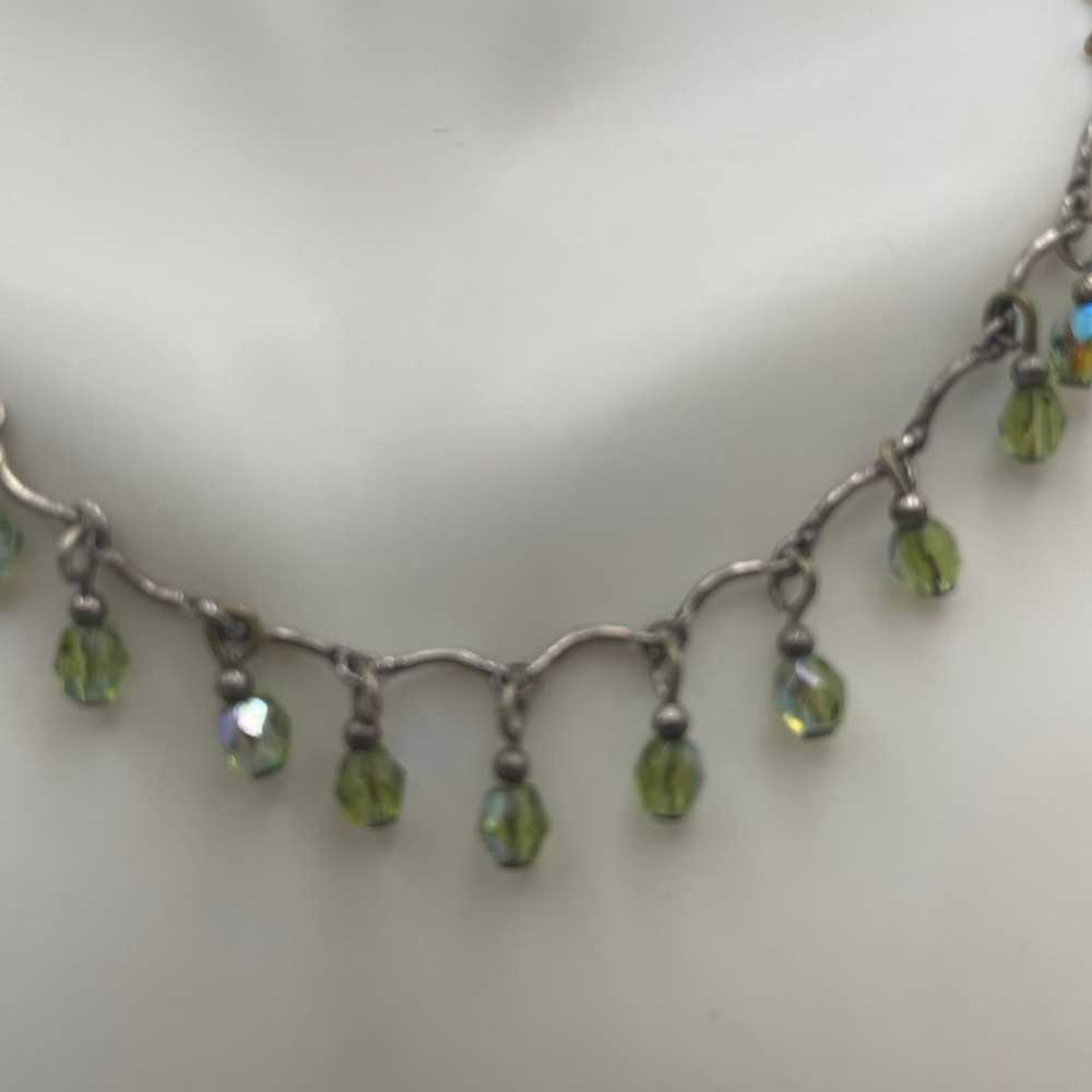 Vintage sterling 925 peridot Necklace - image 2