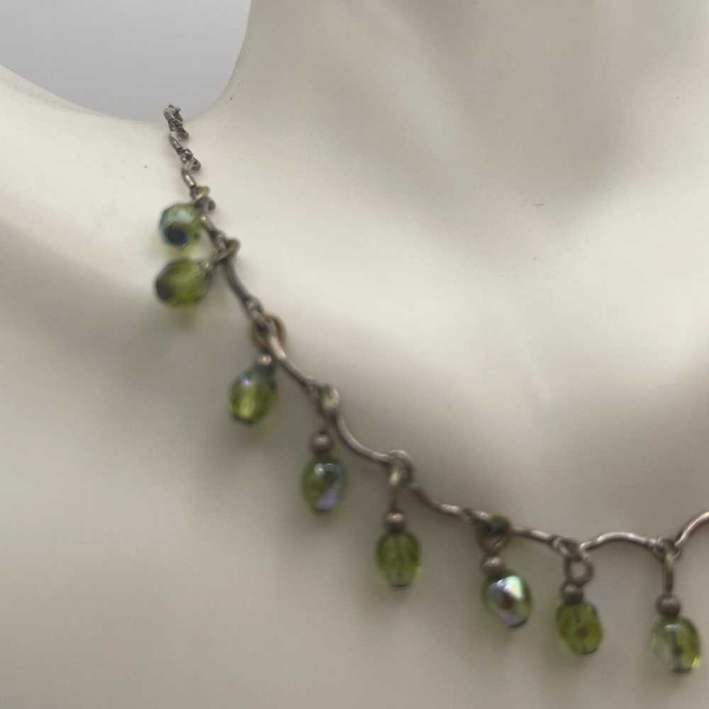 Vintage sterling 925 peridot Necklace - image 3