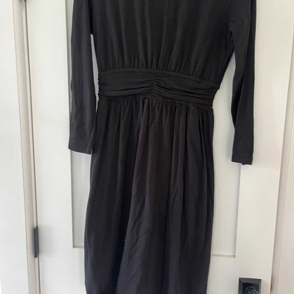 Black jersey Velvet knee-length dress - image 2