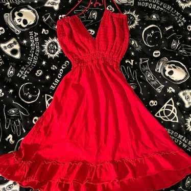 red sun dress