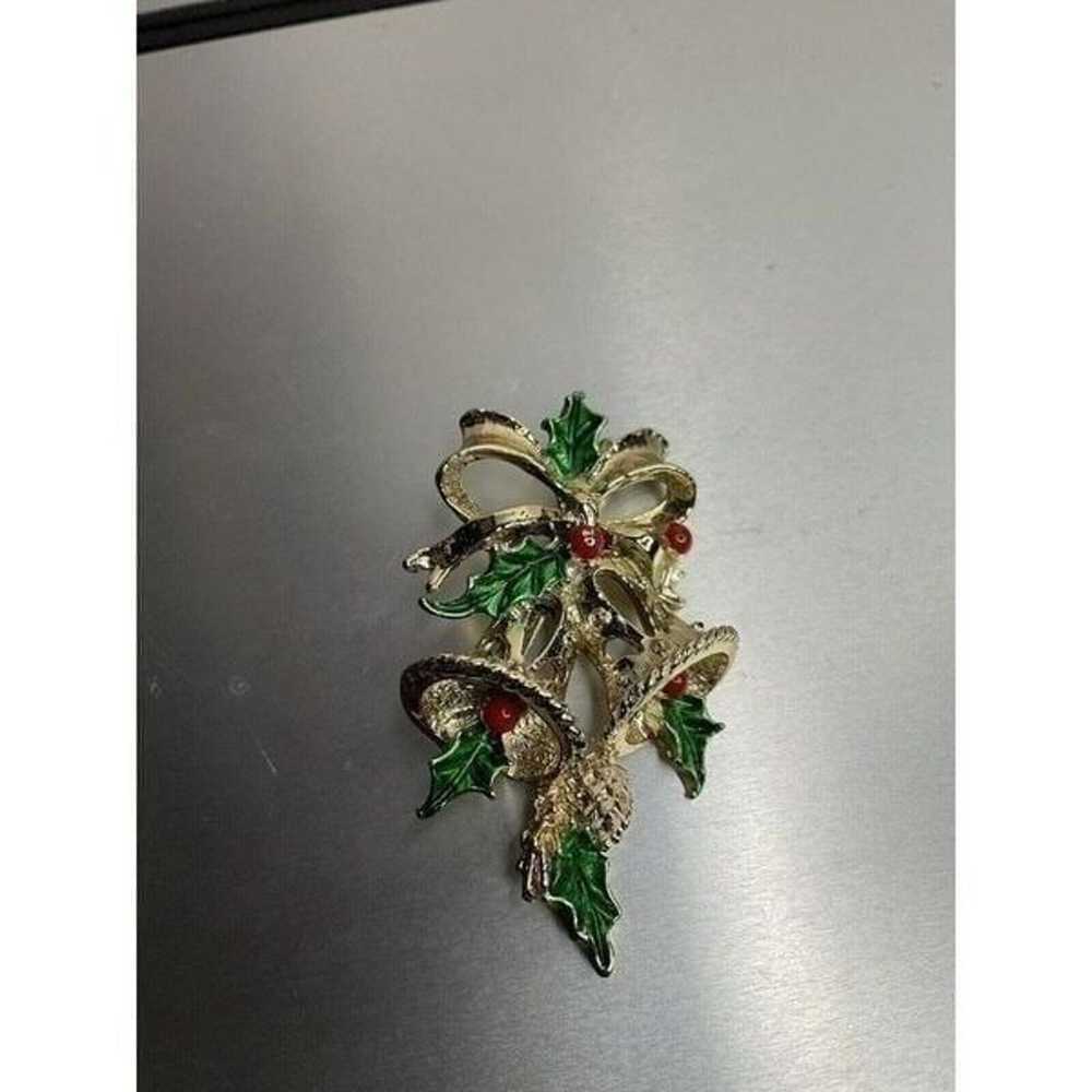 Vintage Gerry's Unisex Brooch Pin Christmas Holly… - image 7