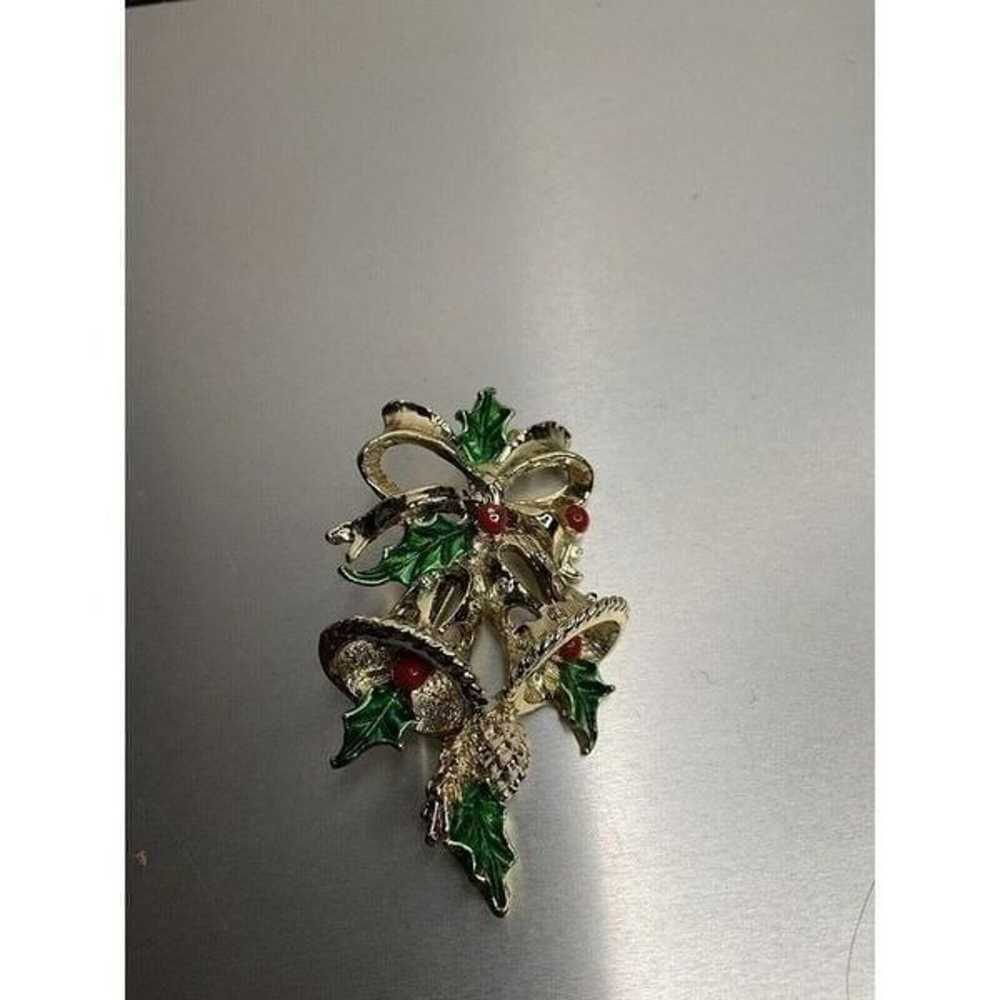 Vintage Gerry's Unisex Brooch Pin Christmas Holly… - image 9