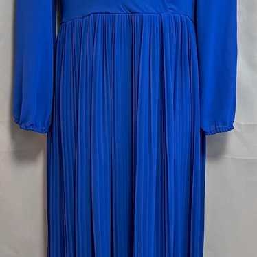 Vtg 60s Women’s Pleated Maxi Dress Miss Elliette … - image 1