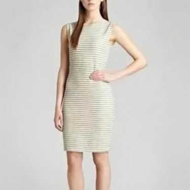 Reiss Ailette Textured Stripe Sheath Gold high quality Dress Size 4