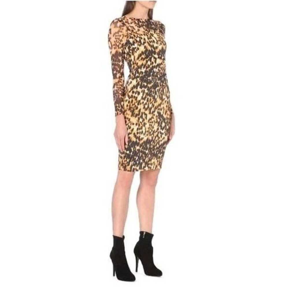 Karen Millen Long Sleeve Sheath Dress in Leopard … - image 1