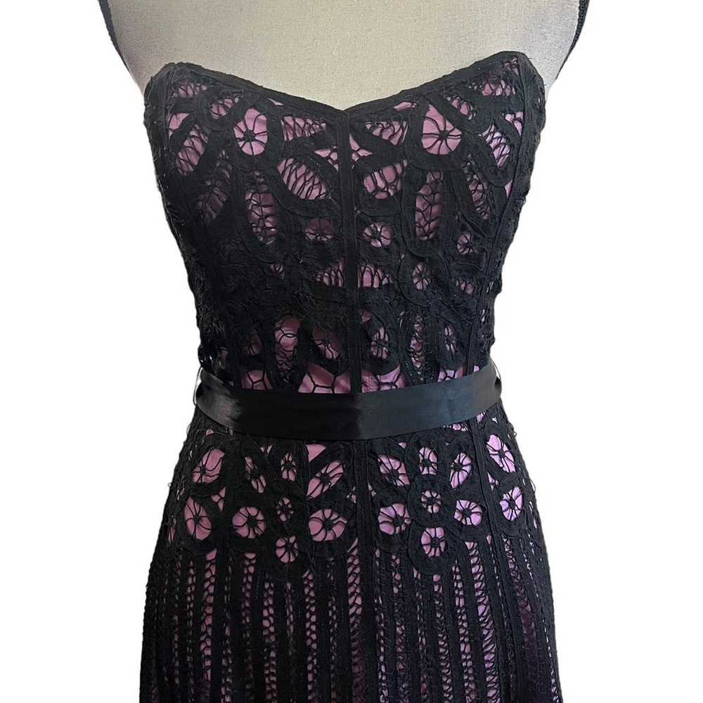 VTG Y2K Betsey Johnson Black & Purple Strapless C… - image 2