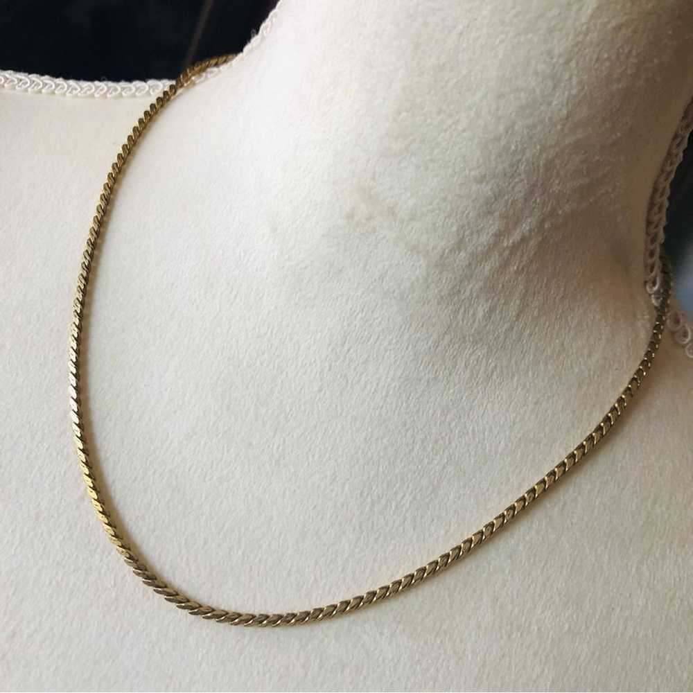 Vintage 70s gold plated rope chain necklace - image 1