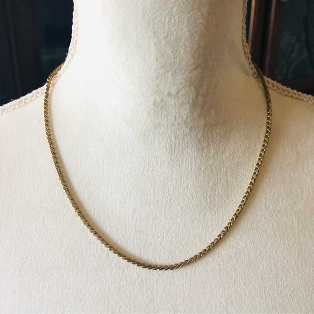 Vintage 70s gold plated rope chain necklace - image 2