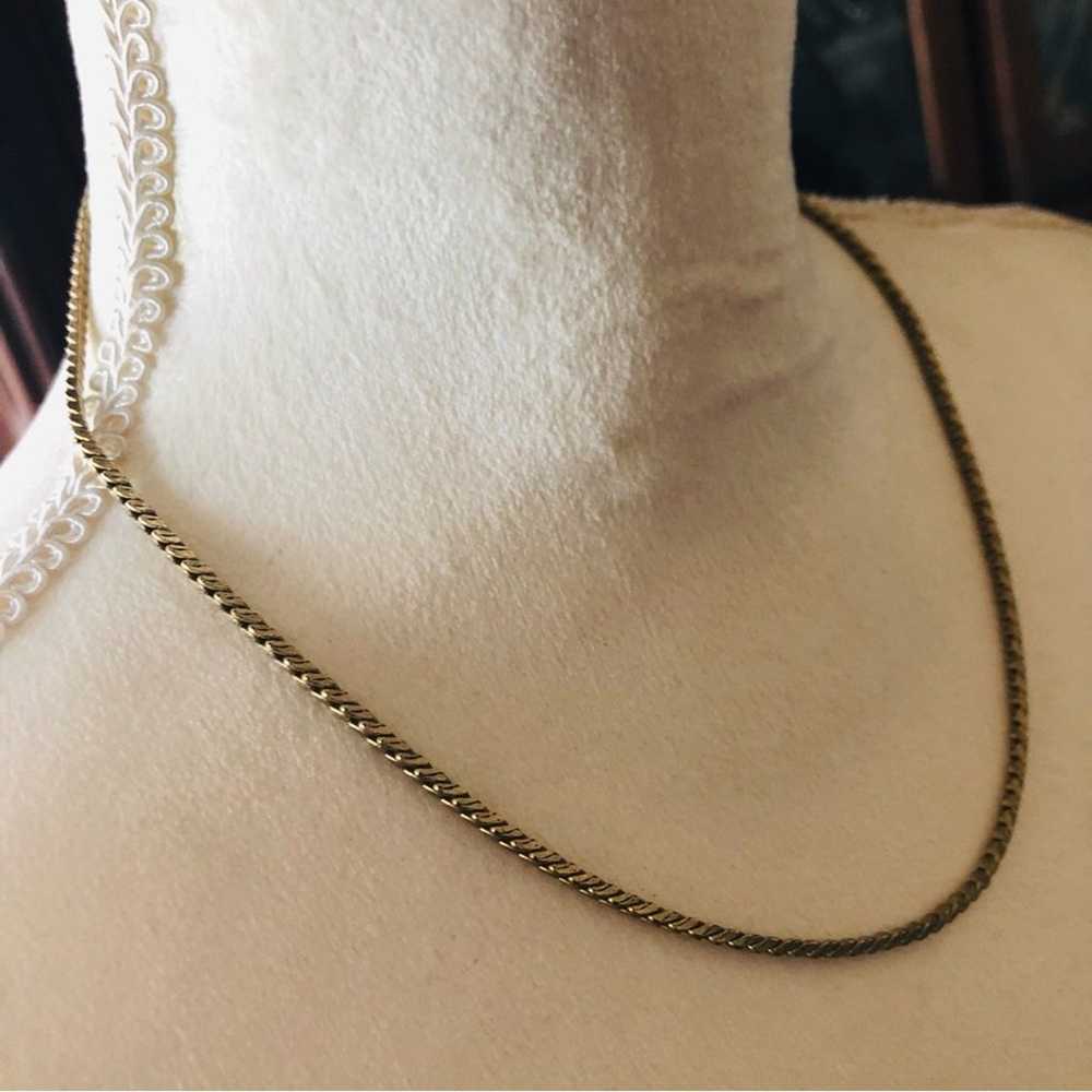 Vintage 70s gold plated rope chain necklace - image 3