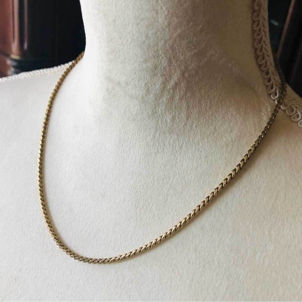 Vintage 70s gold plated rope chain necklace - image 4