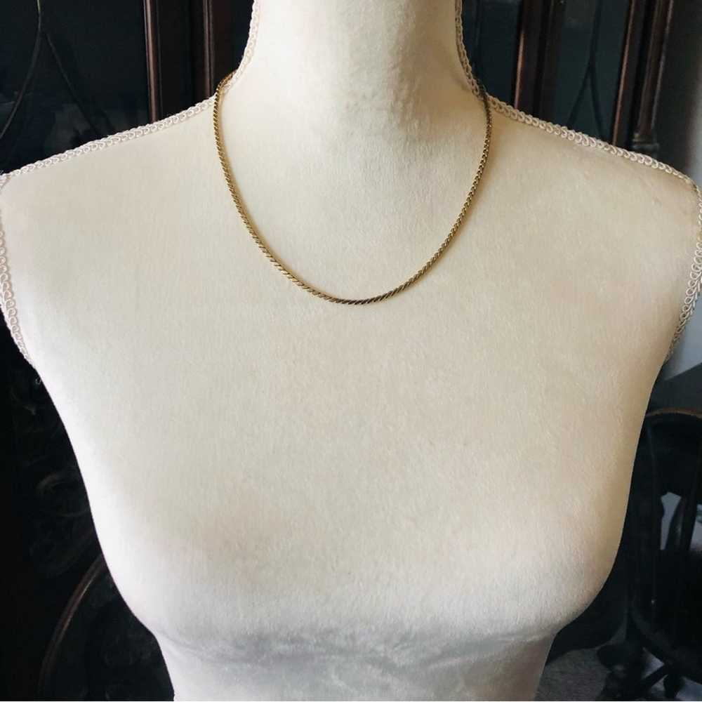 Vintage 70s gold plated rope chain necklace - image 5