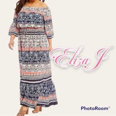 NWOT Eliza J Print Off The Shoulder Maxi Dress