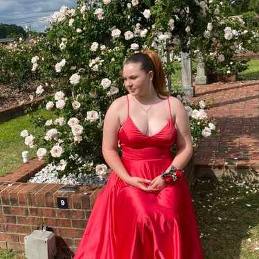 red prom dress with slit