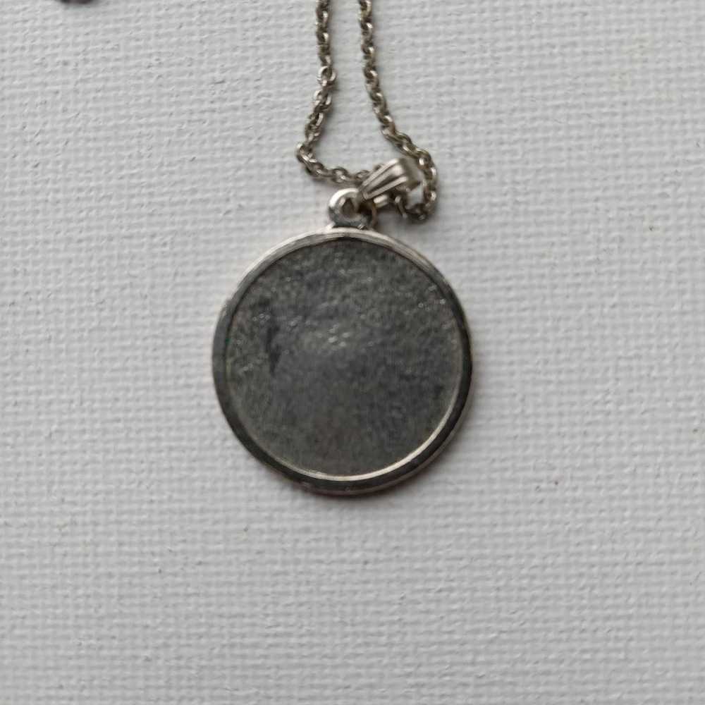 Vintage silver tone Aries pendant necklace - image 3