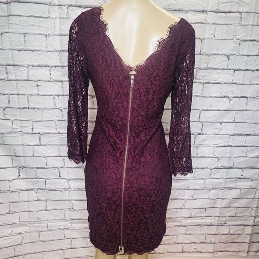 Diane Von Furstenberg Women's Burgundy Lace Zip-B… - image 2