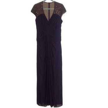 Tadashi Shoji Deep Purple Sequined Formal Dress - image 1