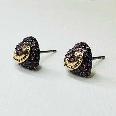 Vintage Juicy Couture Purple Pave Heart Stud Earri