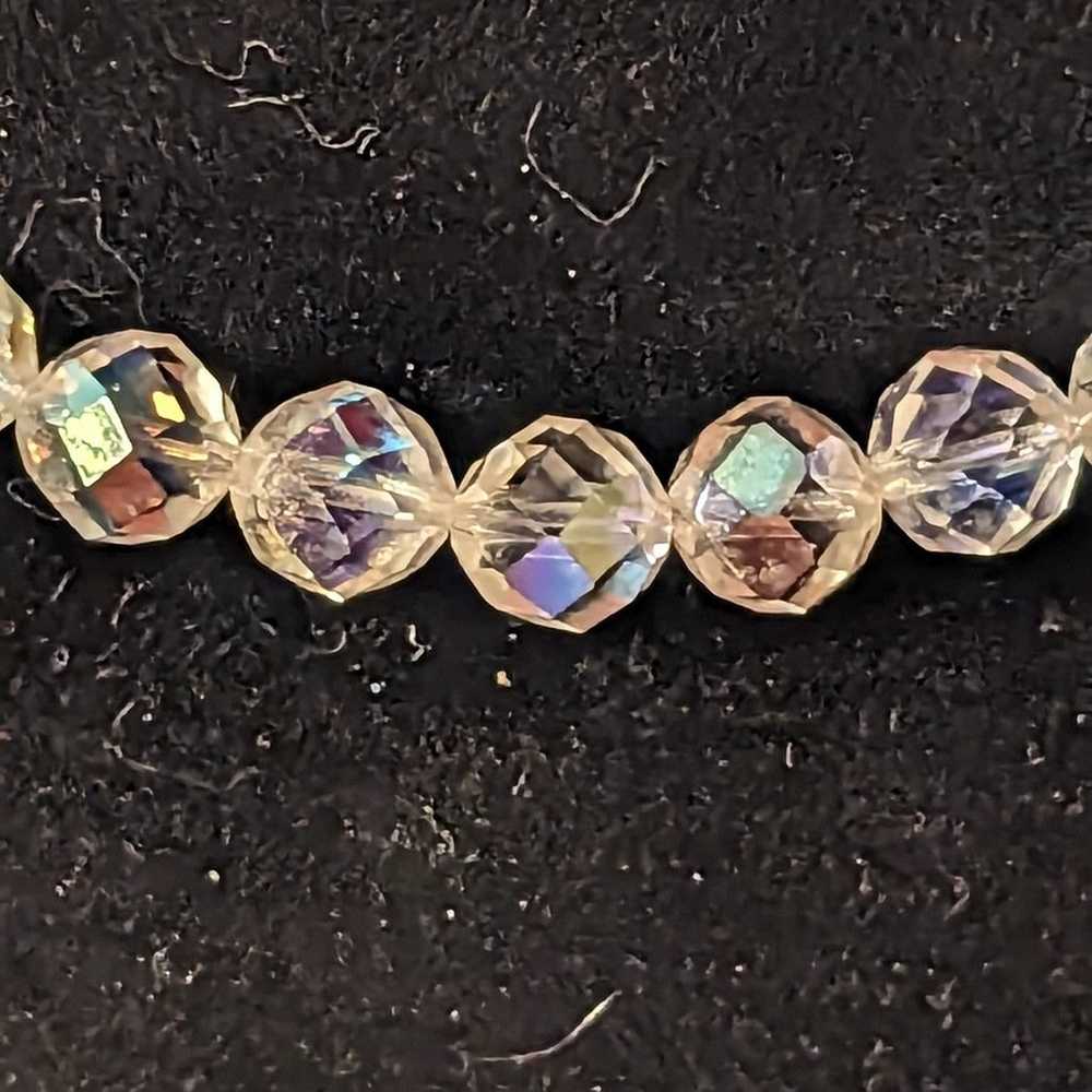 Vintage Glass Faceted Aurora Borealis Choker - image 2