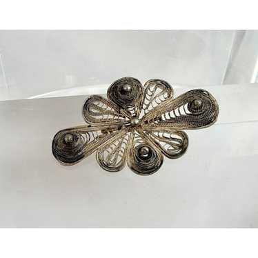 Filigree Vintage Silver Handmade Brooch