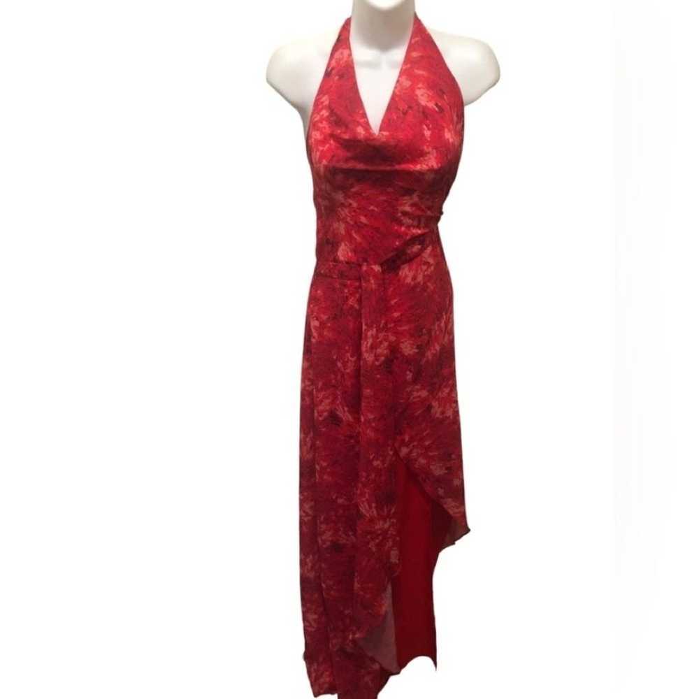 Halston Heritage Chiffon Halter Maxi Dress Sz. 16… - image 1