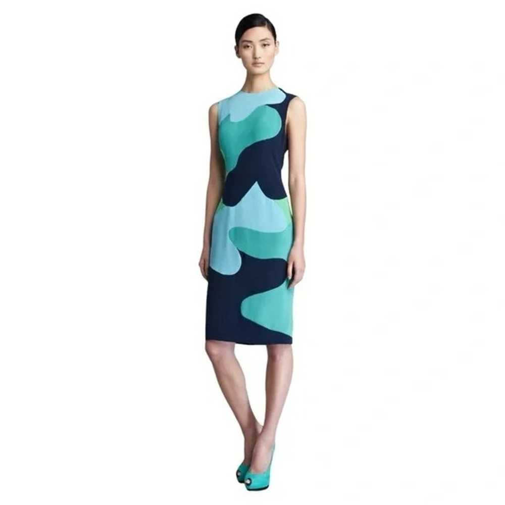 Lela Rose Colorblock Mod Camouflage Sleeveless Si… - image 1