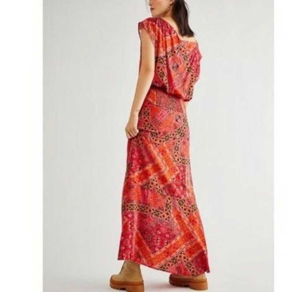 Free People Red Printed Blakely Tulip Maxi Dress … - image 3