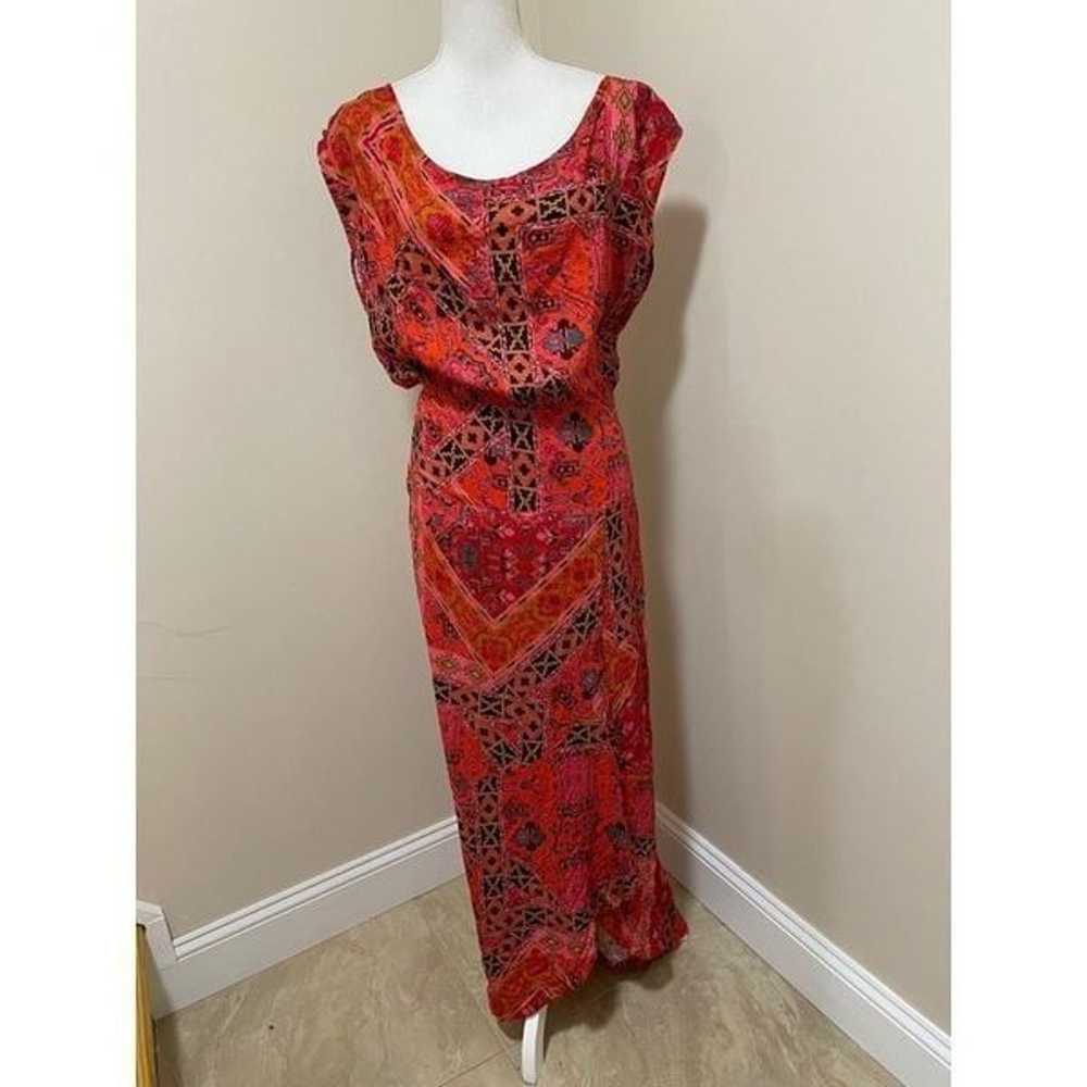 Free People Red Printed Blakely Tulip Maxi Dress … - image 5