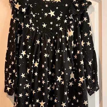 Farm Rio Anthropologie Stardust Black Multi Mini D