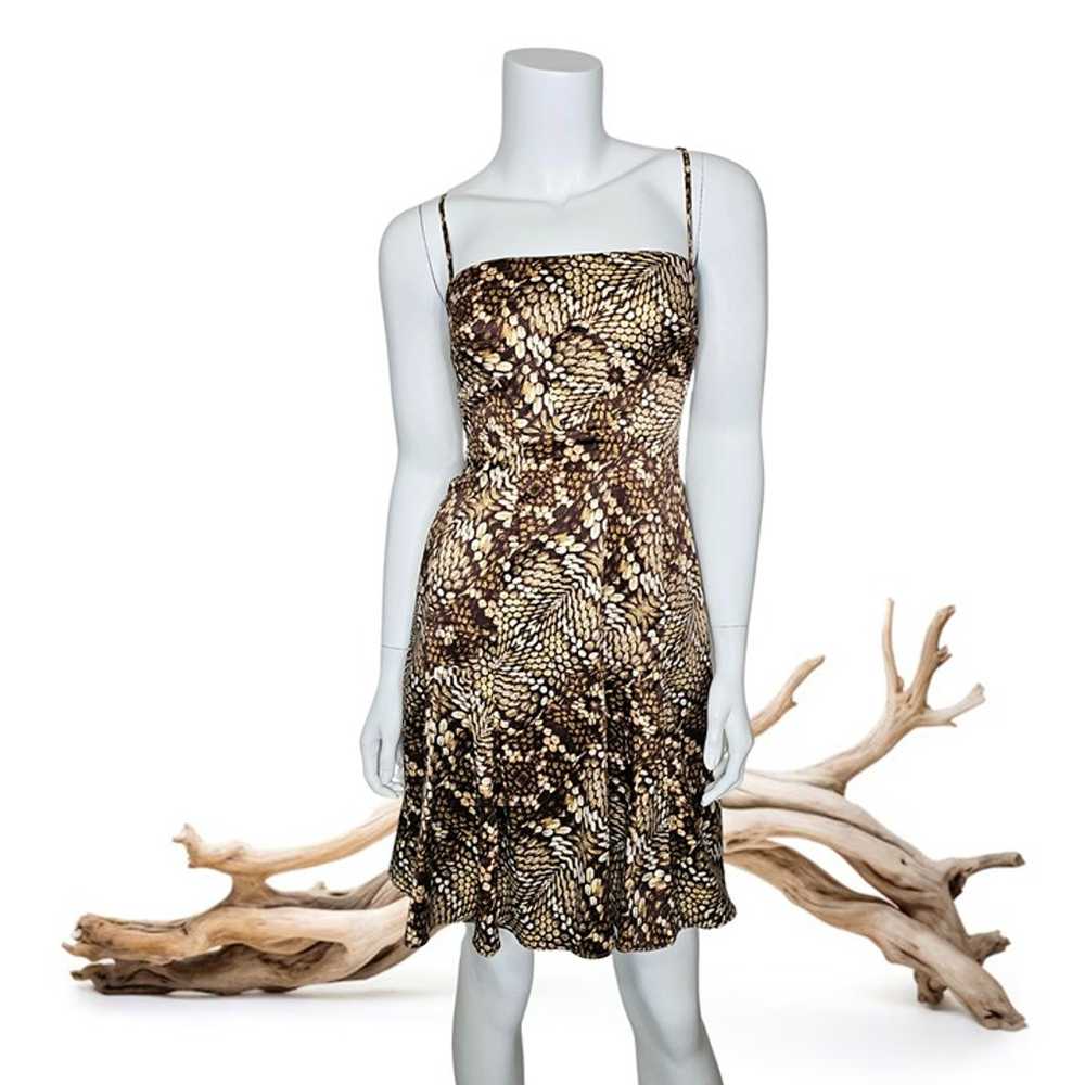 JUST CAVALLI Snakeskin Print Satin Halter Back Dr… - image 3