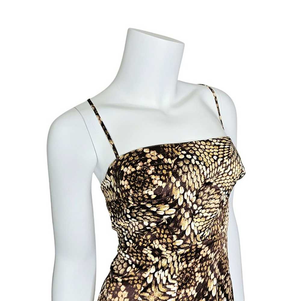 JUST CAVALLI Snakeskin Print Satin Halter Back Dr… - image 4