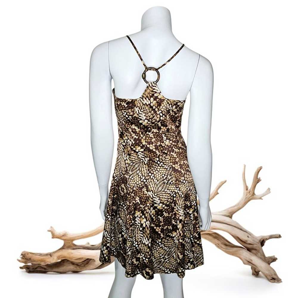 JUST CAVALLI Snakeskin Print Satin Halter Back Dr… - image 6