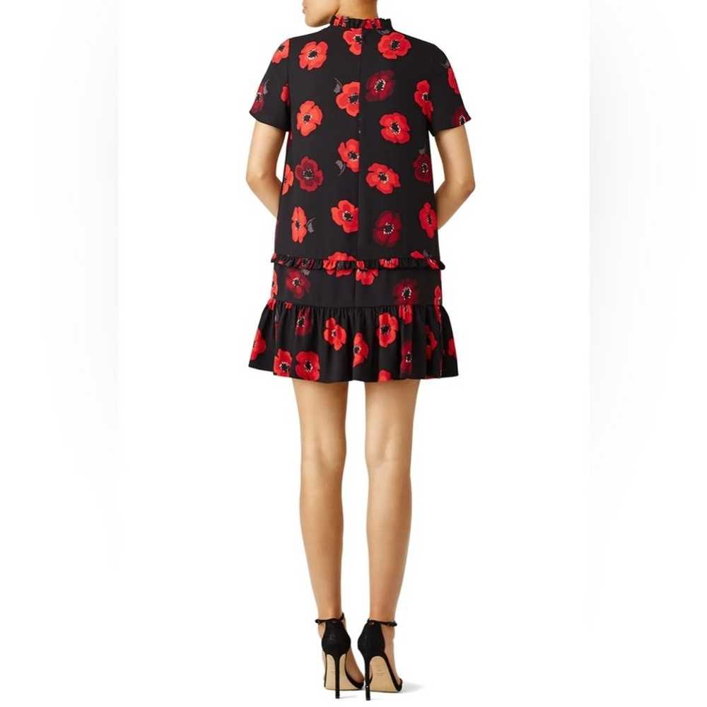 Kate Spade Black And Red Poppy Ruffle Hem Shift D… - image 2