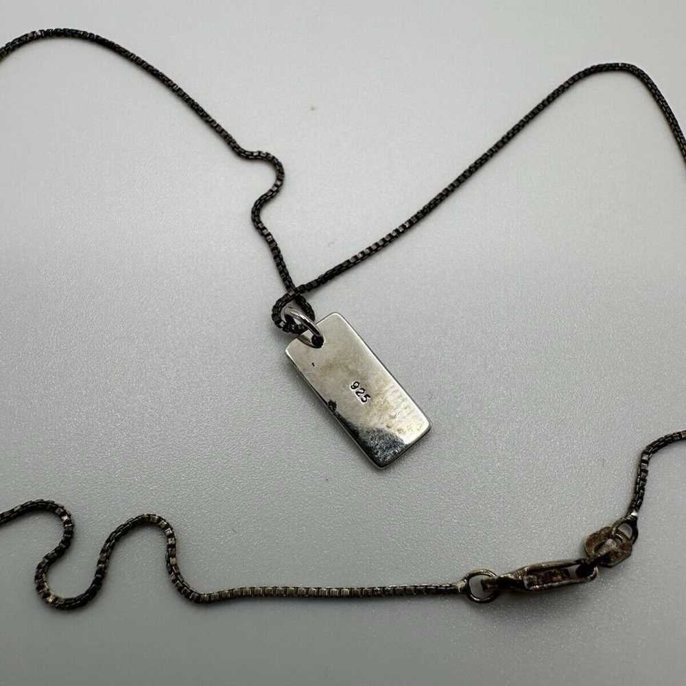 Vintage Sterling Silver Believe Pendant Necklace … - image 2