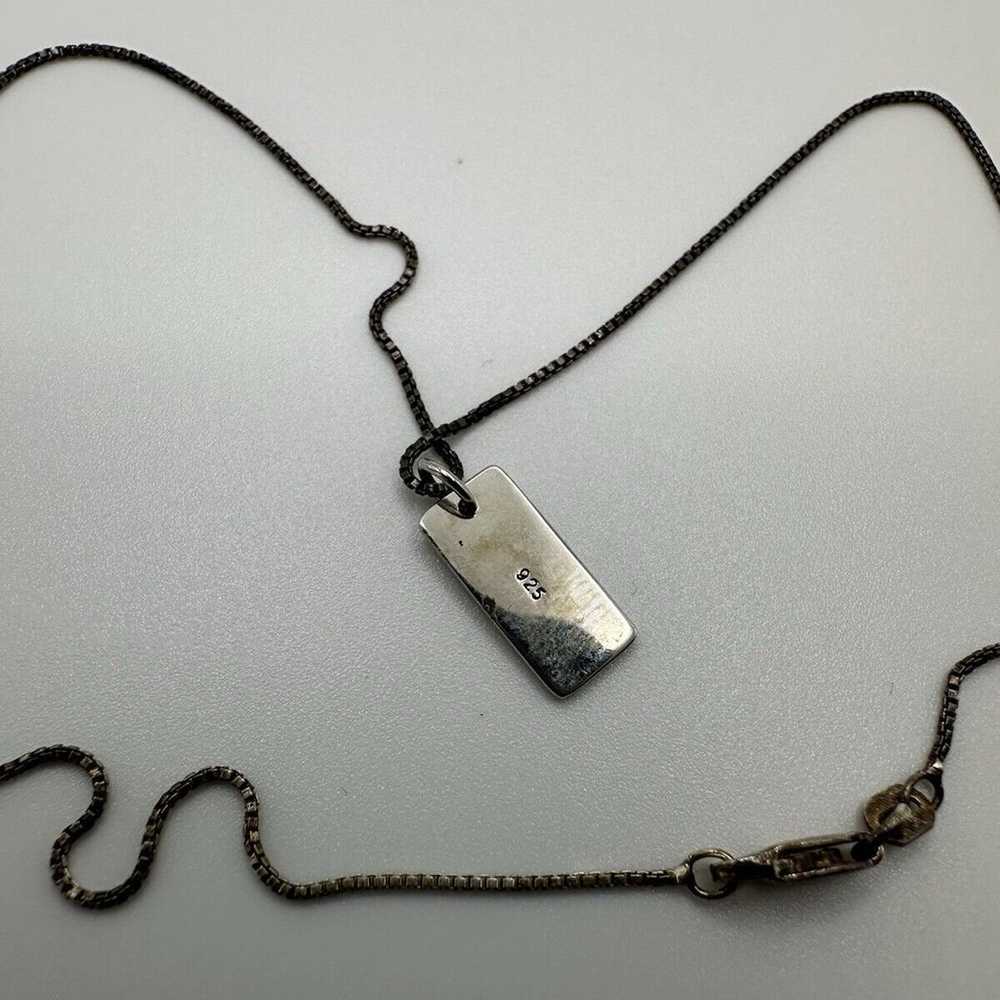 Vintage Sterling Silver Believe Pendant Necklace … - image 5