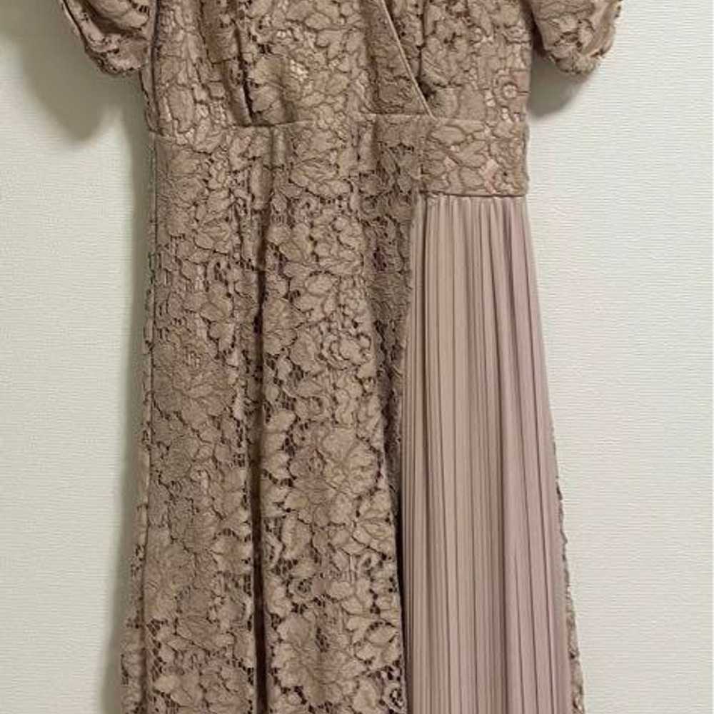 Lily Brown Beige Lace Short Sleeve Long Dress Siz… - image 2