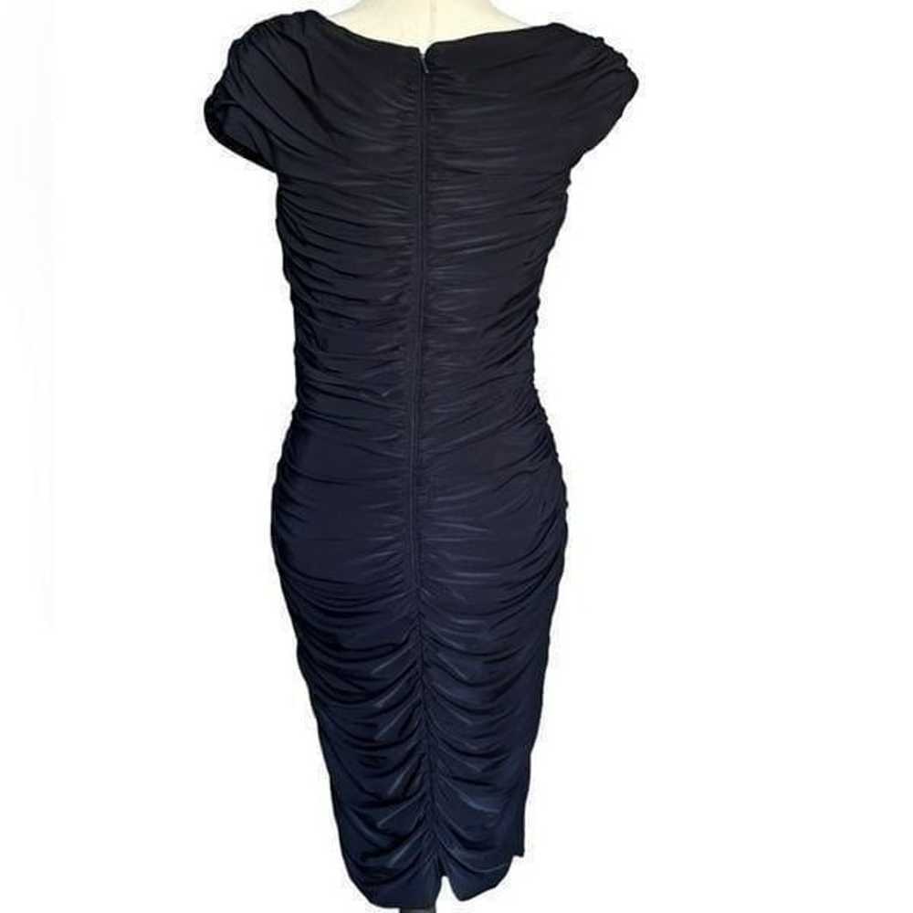 Tadashi Shoji Navy Lace Jersey Knit Ruched Cockta… - image 3