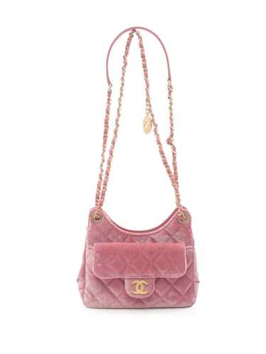 CHANEL Pre-Owned 2021-2023 Small Quilted Velvet W… - image 1