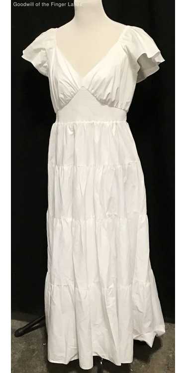 Express White Flutter Sleeve Maxi Dress - Size Lar