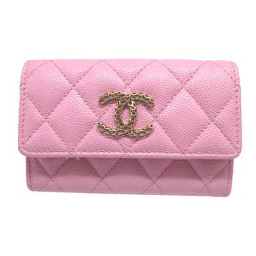 CHANEL Card Case AP3187 Caviar skin pink Matrasse