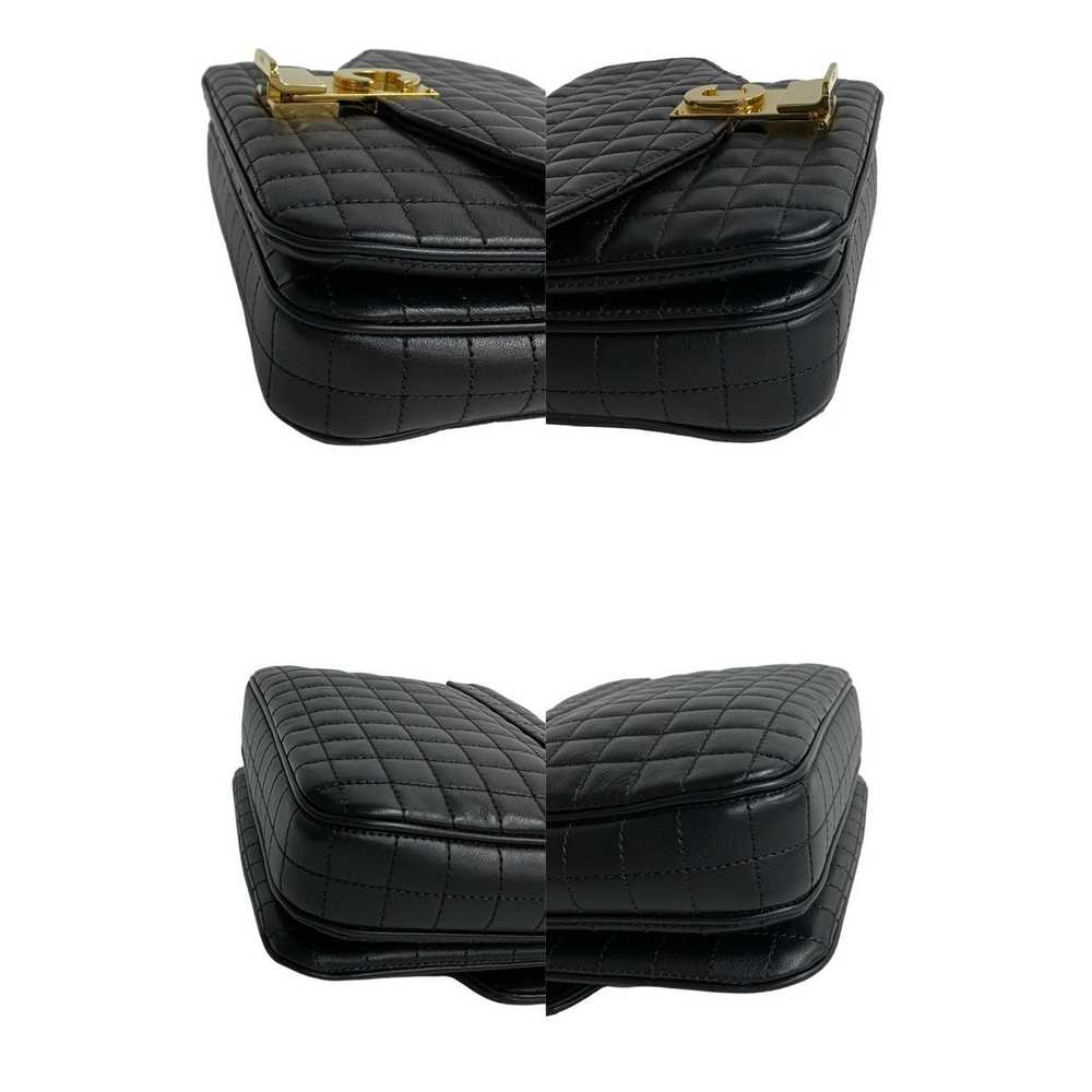 CELINE Shoulder Bag leather black C-S Quilted Cha… - image 7