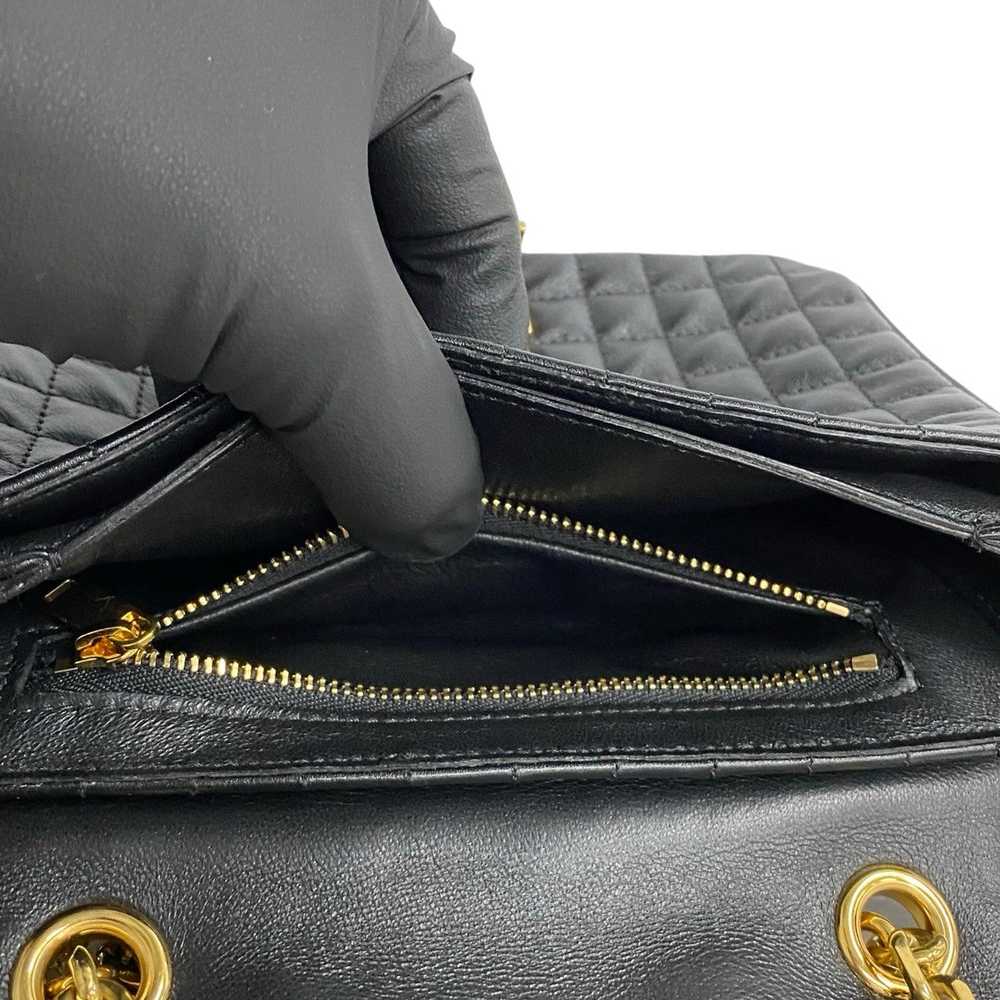 CELINE Shoulder Bag leather black C-S Quilted Cha… - image 9