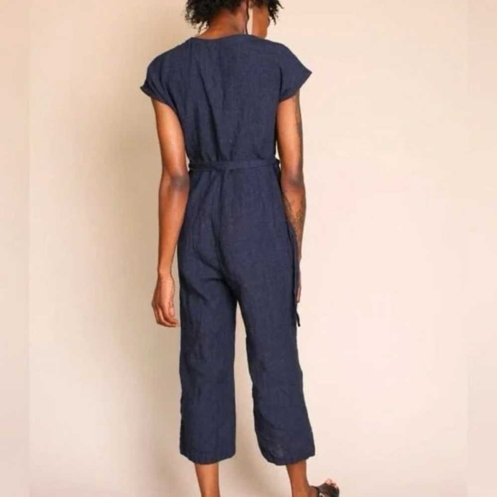 Studio 412 Wrap Jumpsuit Wash Linen in Indigo - image 2